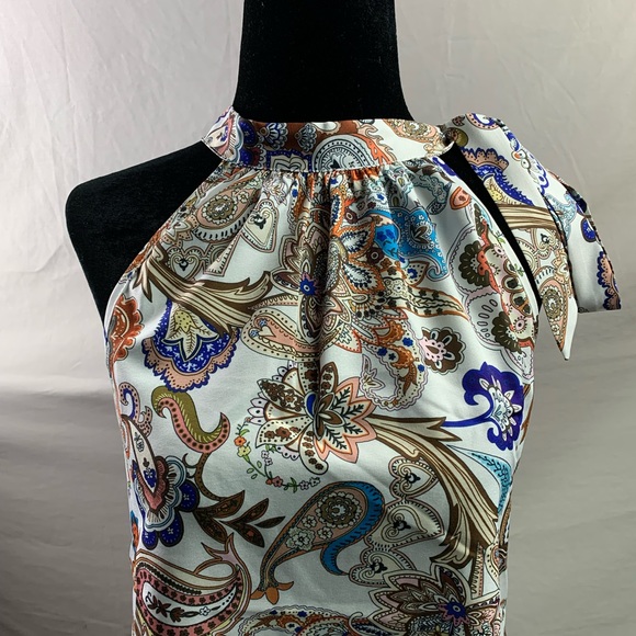 Boho Paisley Print Halter Neck Blouse - Picture 7 of 9